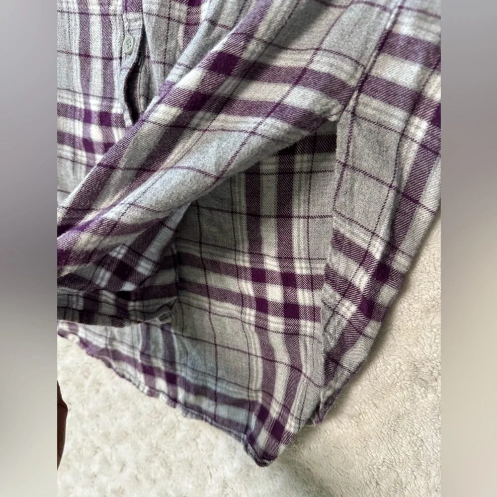 TED BAKER Flannel Night Shirt Plaid Button-Up Shirt Dress